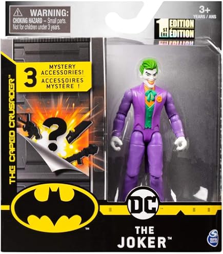 Amazon.com: Batman 6056747, 4-Inch The Joker Action Figure with 3